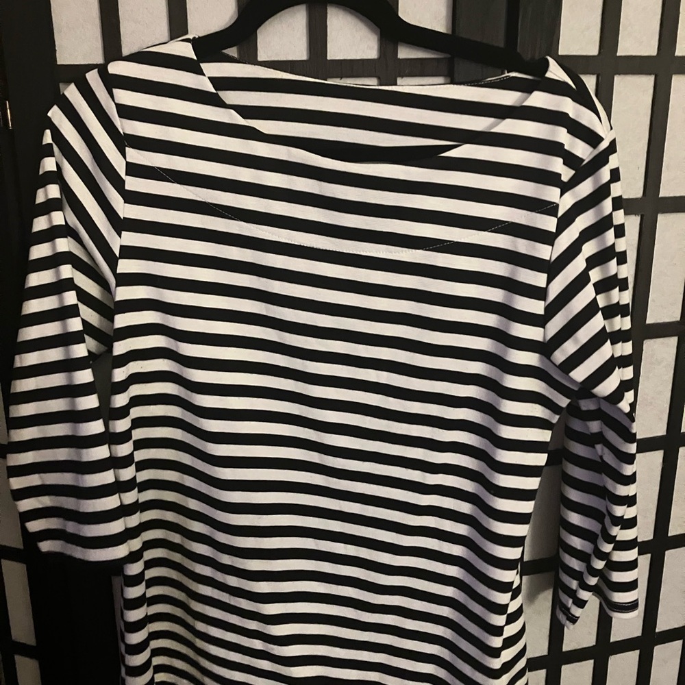RockSteady Black and White Striped Long Sleeve Tee